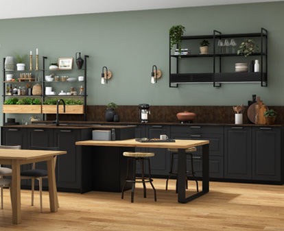 Façade cadre simple noir cuisines