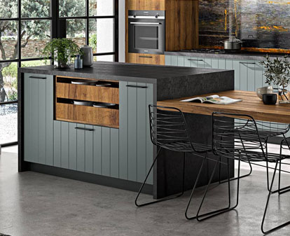 Façade rainuree cuisine